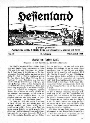 Nr. 10, Oktober-Heft 1922