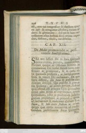Cap. XII. De Mediis promovendae ac perficiendae Sanctificationis.