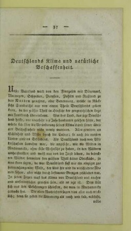 Deutschlands Klima und natürliche Beschaffenheit