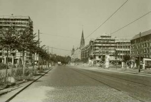 Borsbergstraße : Dresden-Striesen, Großbaustelle Borsbergstraße, Großblockbauweise, Straßenansicht