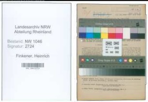 Entnazifizierung Heinrich Finkener , geb. 10.10.1892 (Hegeringleiter)