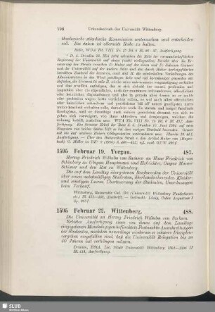 488. 1595, Februar 22. Wittenberg