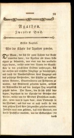Agathon. Zweytes Buch
