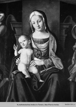Thronende Madonna mit Heiligen und Engeln