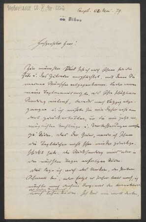 Brief an Friedrich Wilhelm Jähns : 22.05.1879
