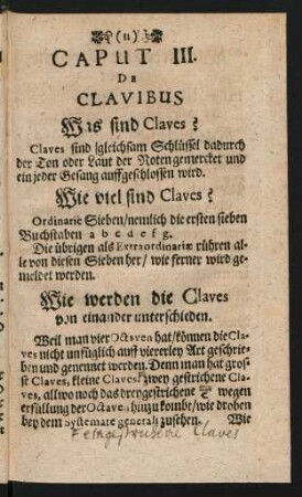 Caput III. De Clavibus