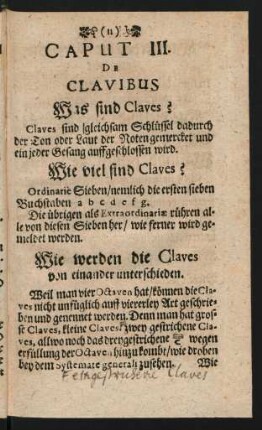Caput III. De Clavibus