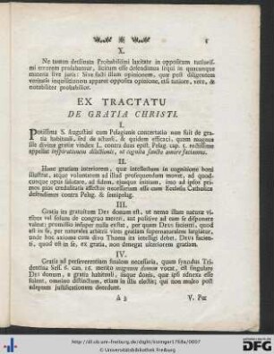 Ex Tractatu De Gratia Christi