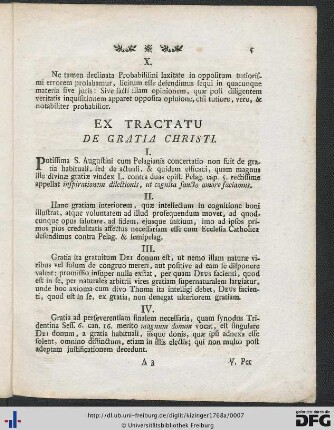 Ex Tractatu De Gratia Christi