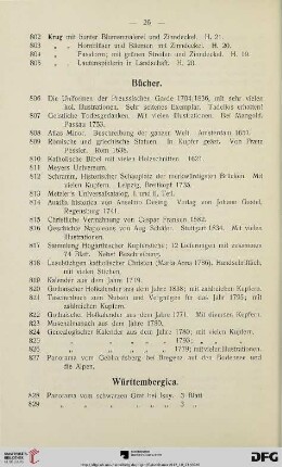 Württembergica (Nr. 828-886)