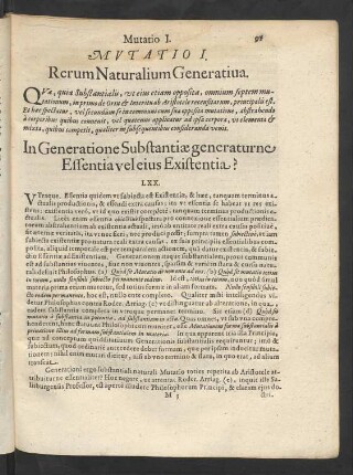 Mutatio I. Rerum Naturalium Generati[v]a.