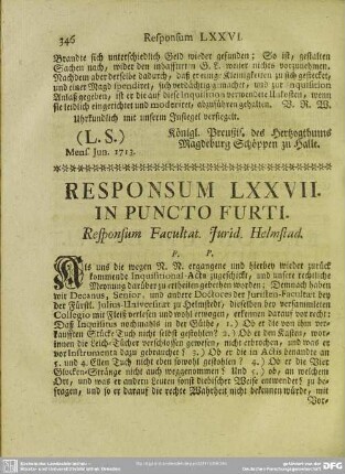 Responsum LXXVII. In Puncto Furti