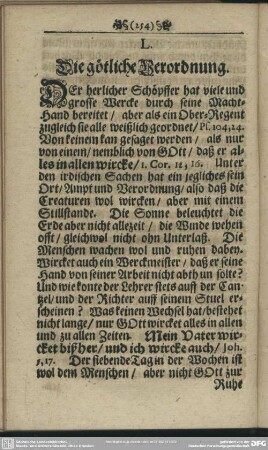 L. Die götliche Verordnung