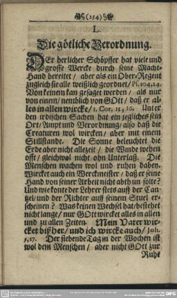 L. Die götliche Verordnung