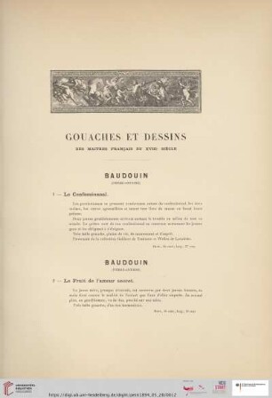 Gouaches et dessins des maitres français du XVIIIe siècle (Nr. 1 - 52)