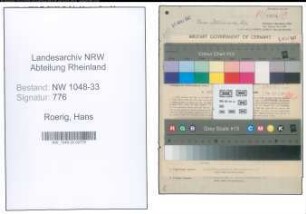 Entnazifizierung Hans Roerig , geb. 22.02.1891 (Lehrer)