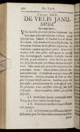 Caput XXIV. De Velis Januarum.