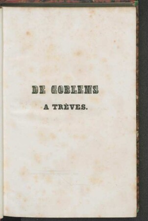 De Coblens à Trèves