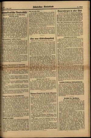 Zweite Ausgabe vom Freitag, den 09. Juni 1939.