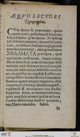 Aequo lectori typographus