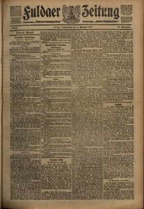 Erste Ausgabe vom Donnerstag, den 03. Februar 1910.