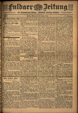 Ausgabe vom Montag, den 29. Januar 1900.