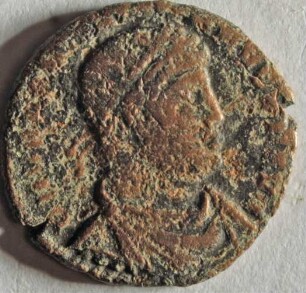 Römische Münze, Nominal Centenionalis, Prägeherr Valentinian I., Prägeort Lyon, Original