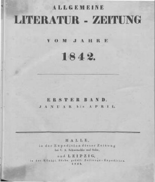 1842: Allgemeine Literatur-Zeitung