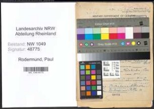 Entnazifizierung Paul Rodermund , geb. 19.03.1893 (Arzt)