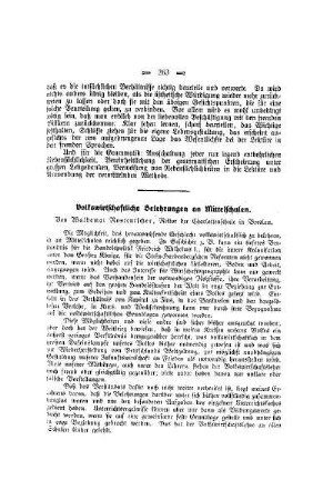 Volkswirtschaftlicher Belehrungen an Mittelschulen