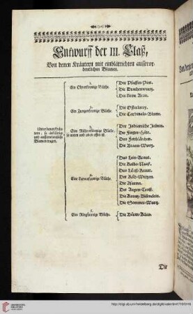 Entwurff der III. Claß