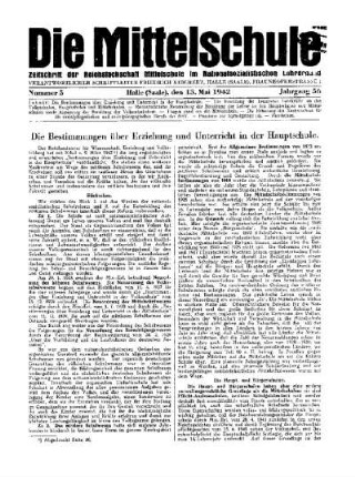 Die Bestimmungen über Erziehung und Unterricht in der Hauptsschule