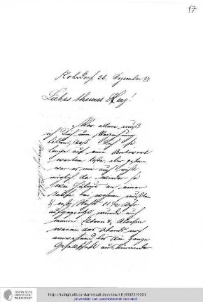 Einzelbrief von n., August an n., Catherine