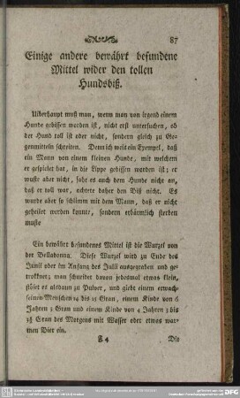 Einige andere bewährt befundene Mittel wider den tollen Hundsbiß