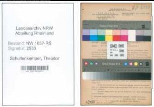Entnazifizierung Theodor Schultenkemper , geb. 07.02.1886 (Reg.Inspektor)