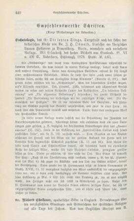 440-444 Empfehlenswerthe Schriften