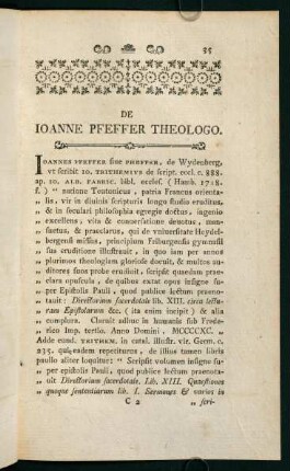 35-53, De Ioanne Pfeffer Theologo.