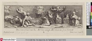 Deus reiecris Cain muneribus: Abel dona suscipit; Abel à Cain interficitur. Genes. IV. [Kain und Abel]