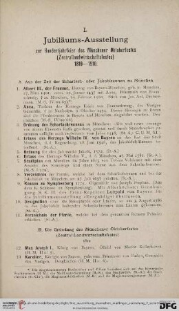 I. Jubiläums-Ausstellung zur Hundertjahrfeier des Münchener Oktoberfestes (Zentrallandwirtschaftsfestes) 1810-1910