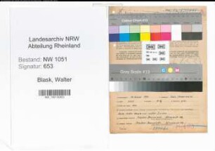 Entnazifizierung Walter Blask , geb. 14.01.1900 (Elektriker)