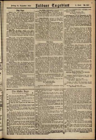 Zweite Ausgabe vom Freitag, den 10. Dezember 1920.