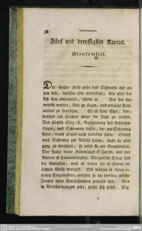 Fünf und dreyßigstes Kapitel. Grausamkeit