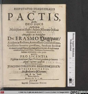 Disputatio Inauguralis De Pactis