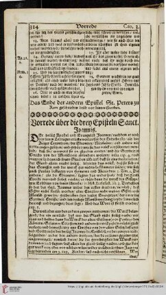 [Die Epistel Sanct. Joannis]