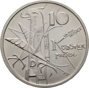 Künstlerprobe von Victor Huster für eine 10 Euro-Münze auf 100 Jahre Dieselmotor