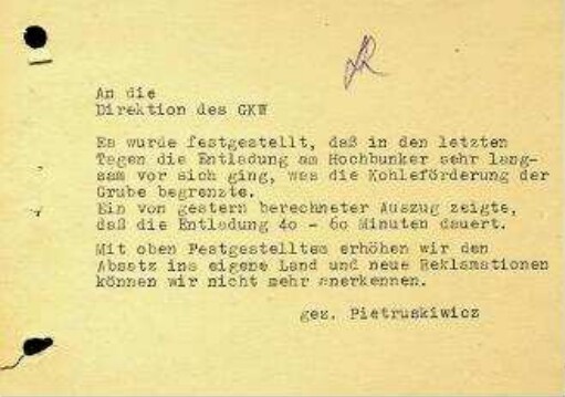 Dauer der Entladung der Kohlezüge