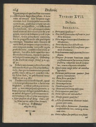 Titulus XVII. De Feriis.
