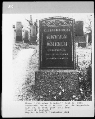 Grabstein von Heinrich Salomon (gestorben 1917.03.20)