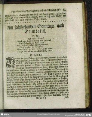 Am sechszehenden Sonntage nach Trinitatis