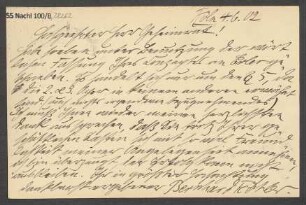 Brief an Ludwig Strecker  und B. Schott's Söhne : 04.06.1902